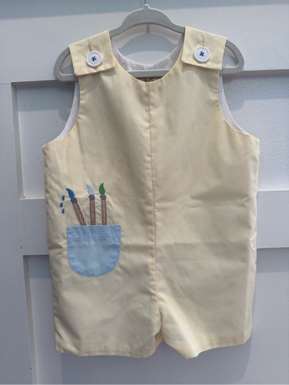 The Beaufort Bonnet Company Pale Yellow Painter Pocket Shortalls